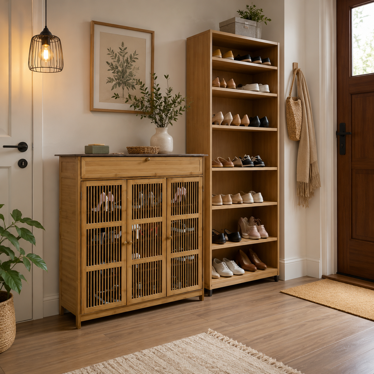 4-Tier Shoe Storage Cabinet with 3 Doors – Freestanding Shoe Rack Organiser for Entryway, Hallway & Closet