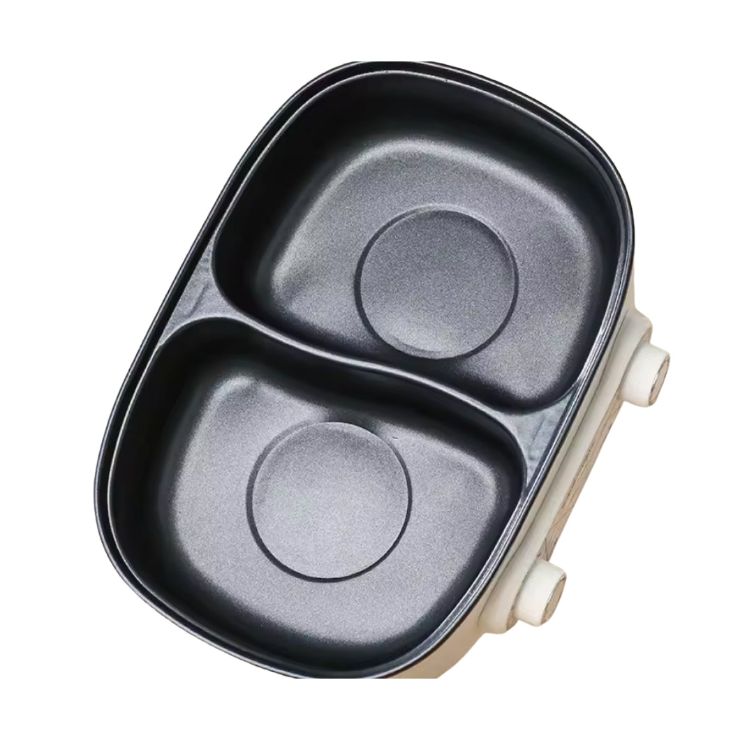 6l electric hot pot with double liner non stick multi function cooking pot for everyday kitchen use, with steamer