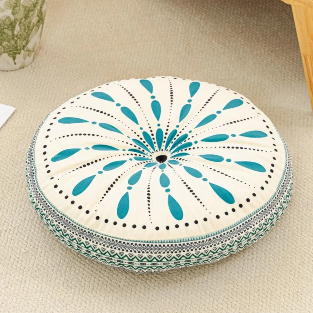 Floor Cushion – Round, 45cm, Thick, Boho Tatami, For Meditation & Decor