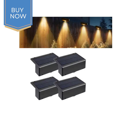 Solar LED wall light for outdoor use with waterproof wireless design; Perfect for garden and fence (balcony)