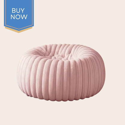 Soft plush round pouf seat for adults & kids(rooms) in pink - bean bag chair 80cm faux fur filled
