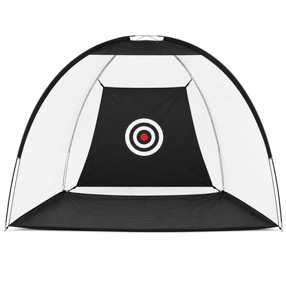 Golf practice net with hitting mat & tee holder for indoor & outdoor training