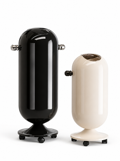 Modern luxury trash can with lid large capacity press open kitchen waste bin minimalist design - black