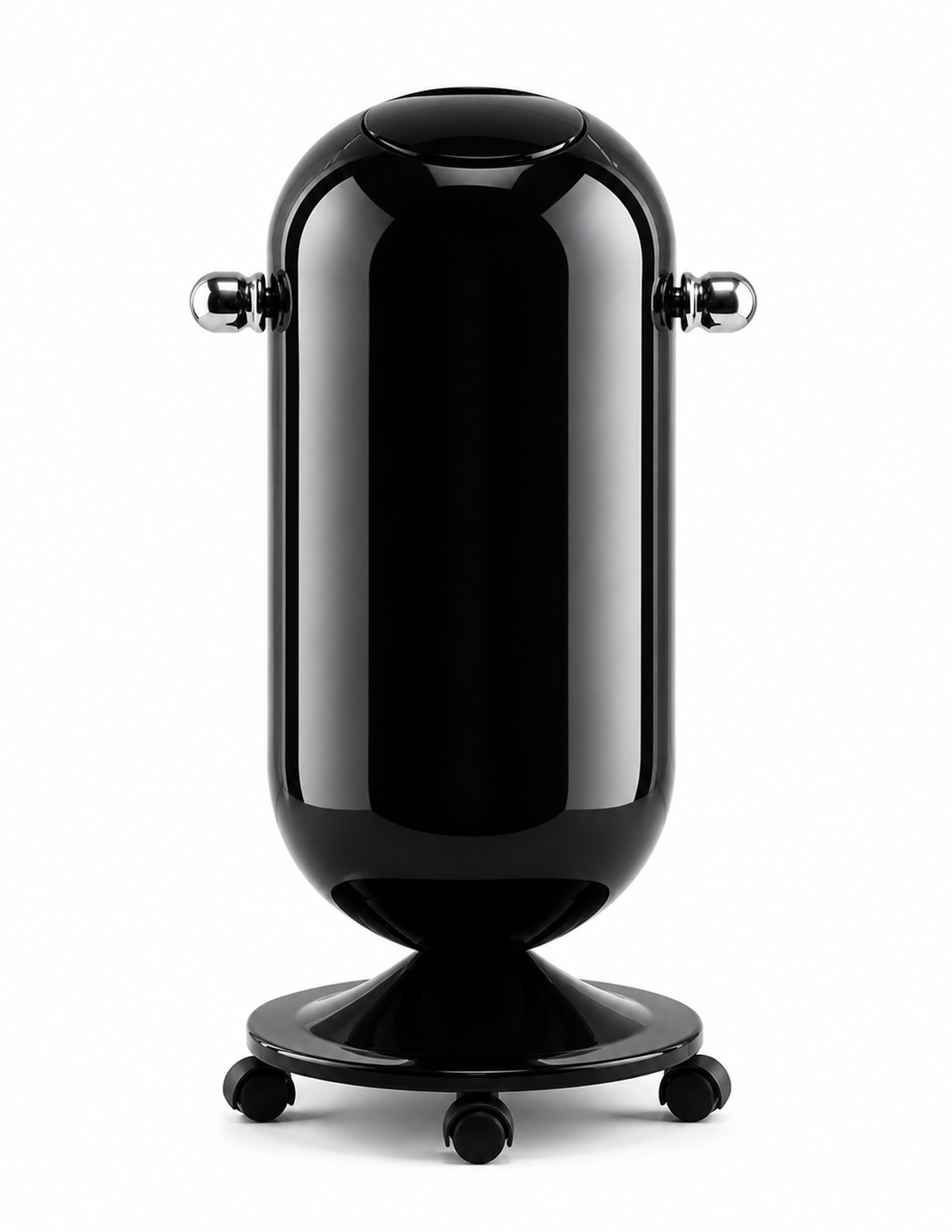 Modern luxury trash can with lid large capacity press open kitchen waste bin minimalist design - black