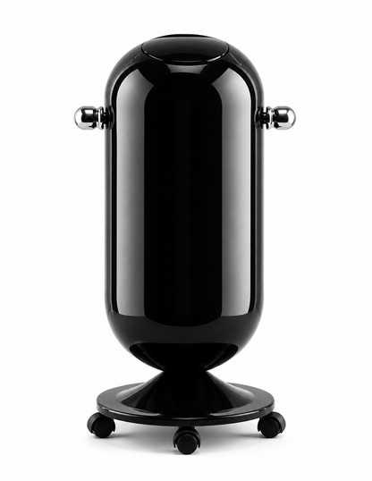 Modern luxury trash can with lid large capacity press open kitchen waste bin minimalist design - black