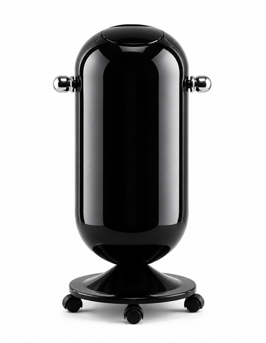 Modern luxury trash can with lid large capacity press open kitchen waste bin minimalist design - black
