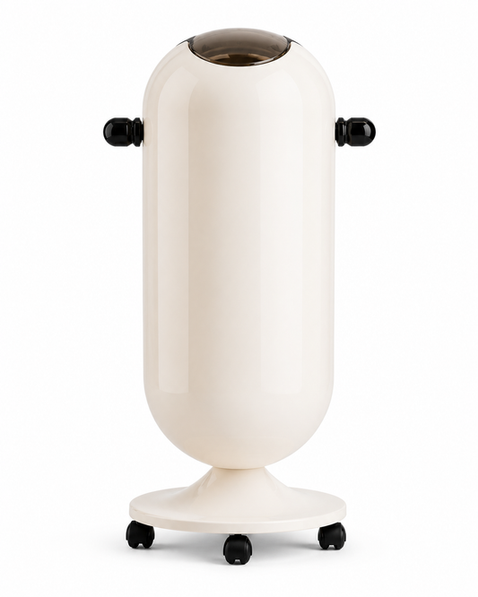 Modern luxury trash can with lid large capacity press open kitchen waste bin minimalist design (off-white)
