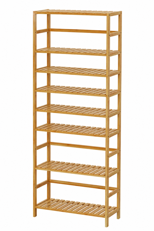 Storage Rack – Adjustable, 6-Tier, Bamboo Shelving Unit