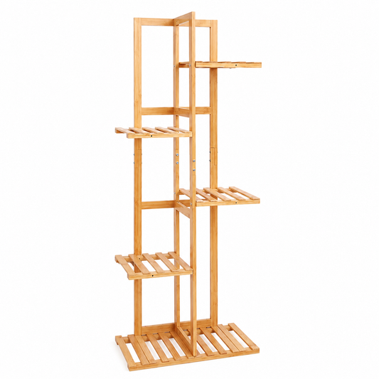 Plant Stand – Bamboo, 6-Tier, Tall, Corner, Indoor & Outdoor