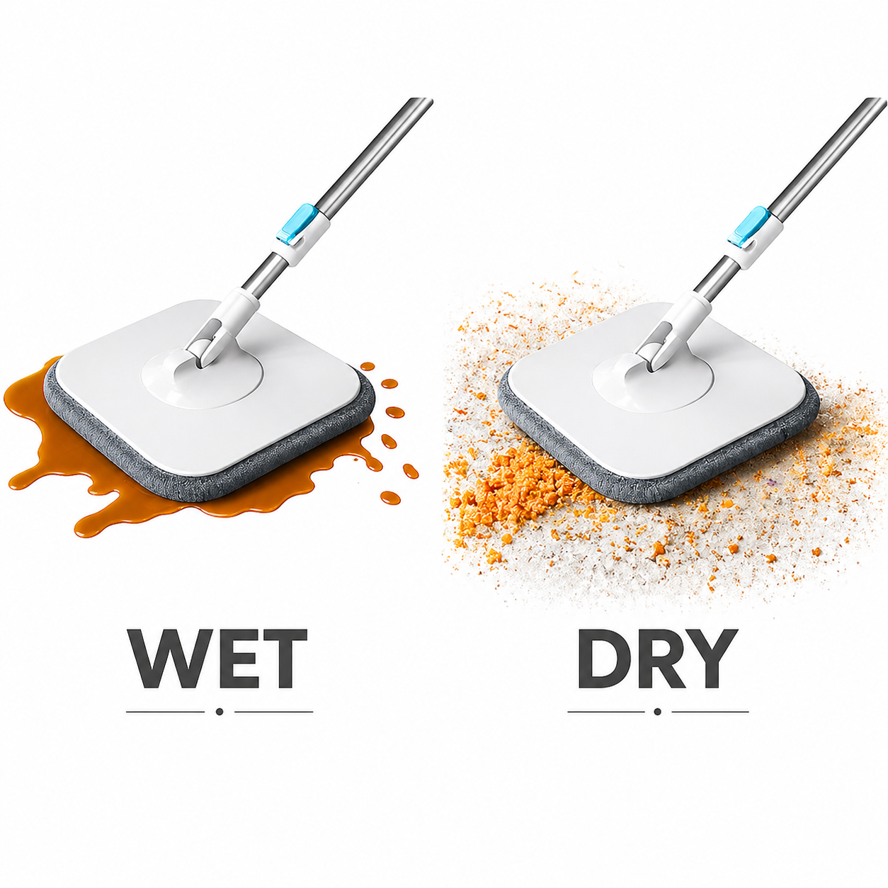 Spin mop with bucket and water separation system, effortless cleaning with automatic wringing design - no need to hand wash