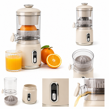 Portable electric citrus juicer 600ml usb rechargeable with pulp separation for fresh juice or smoothies anywhere (pistache green)