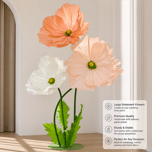 Large artificial flower set 185cm statement (wedding) decoration flowers for home events and styling: handmade