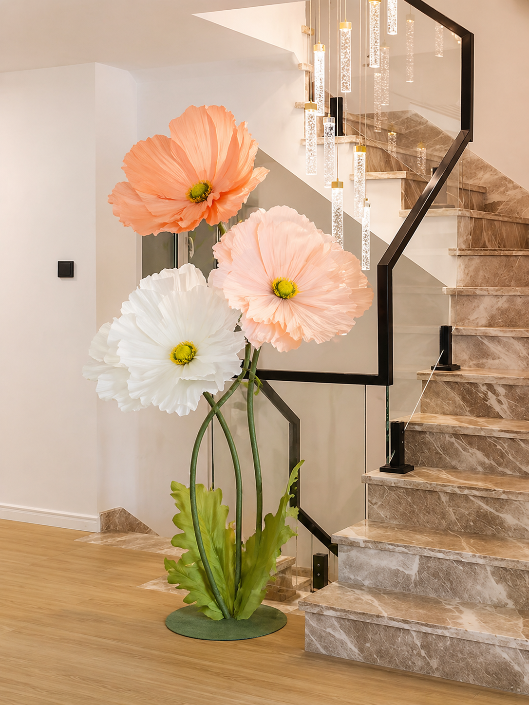 Large artificial flower set 185cm statement (wedding) decoration flowers for home events and styling: handmade