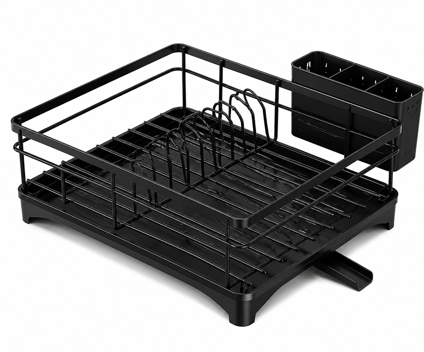 Dish drying rack large kitchen dish drainer with drainboard utensil holder rustproof drying rack for sink counter