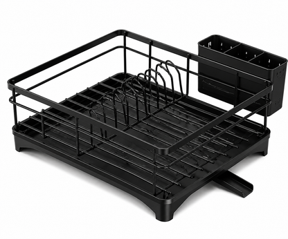 Dish drying rack large kitchen dish drainer with drainboard utensil holder rustproof drying rack for sink counter