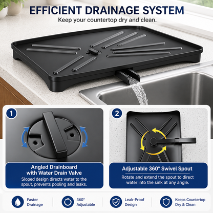 Dish drying rack large kitchen dish drainer with drainboard utensil holder rustproof drying rack for sink counter