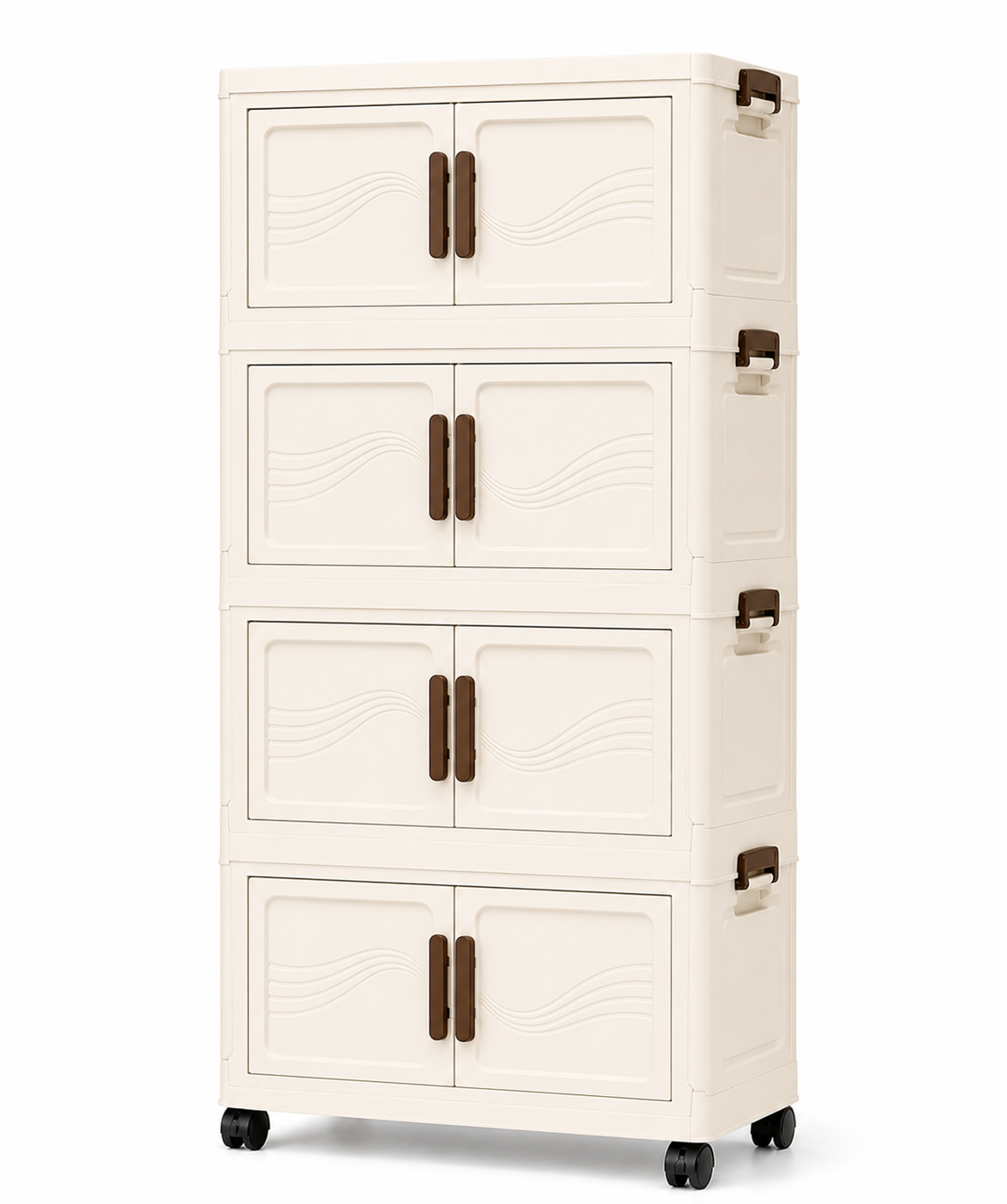Storage Box – Stackable, Foldable, 4-Tier, Closed Door, Organiser