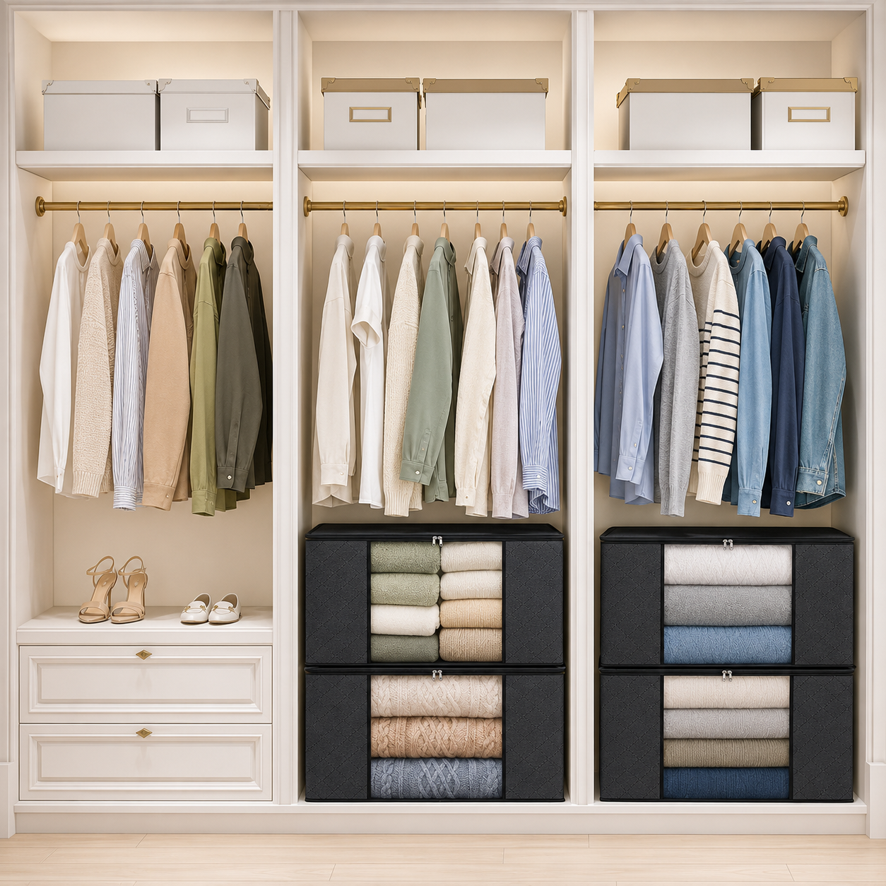 Large, Foldable Capacity Storage Organiser for Bedding, Quilts & Seasonal Clothing with viewing window