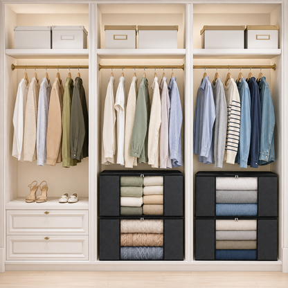 Large, Foldable Capacity Storage Organiser for Bedding, Quilts & Seasonal Clothing with viewing window