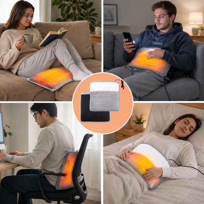 Foot Warmer – USB Heated, 10W, Plush Flannel, Grey