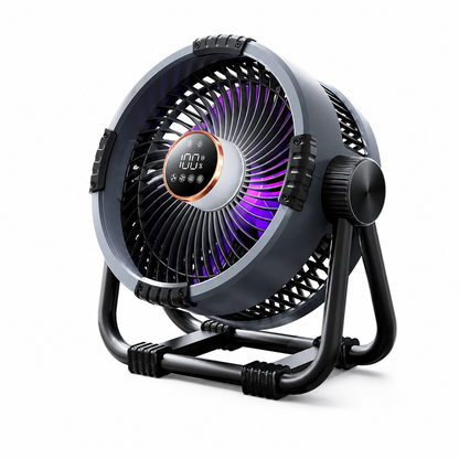 6-in-1 Portable Camping Fan with LED Light & Power Bank – 20000mAh Rechargeable Outdoor Tent Fan with Remote Control – 4 Speeds