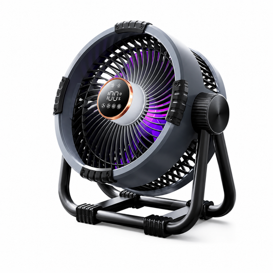 6-in-1 Portable Camping Fan with LED Light & Power Bank – 20000mAh Rechargeable Outdoor Tent Fan with Remote Control – 4 Speeds