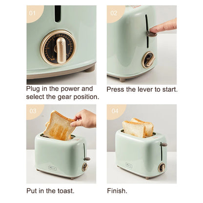 Retro toaster sandwich maker waffle maker: mini oven compact breakfast toaster AU kitchen appliance - Yellow
