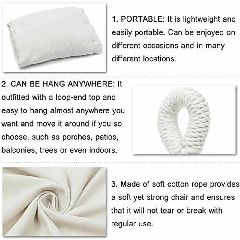 Double Hammock – Boho Macrame, 2-Person, Cotton, Indoor & Outdoor