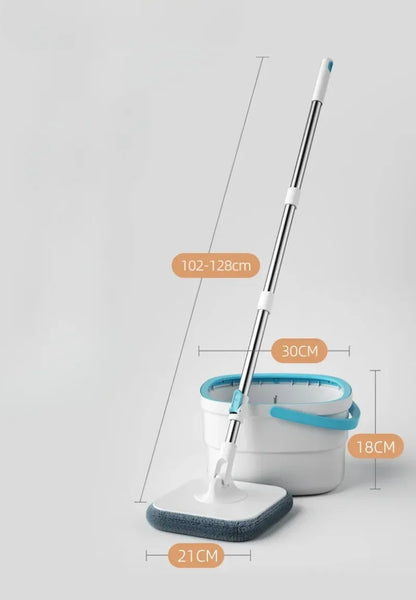 Spin mop with bucket and water separation system, effortless cleaning with automatic wringing design - no need to hand wash