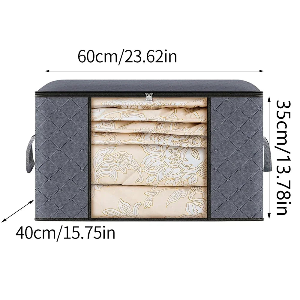 Large, Foldable Capacity Storage Organiser for Bedding, Quilts & Seasonal Clothing with viewing window