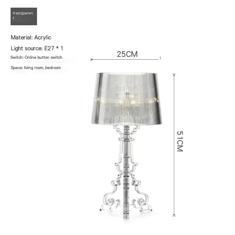 Designer ghost floor lamp transparent acrylic modern baroque style LED lamp luxury ambient lighting bedside living room (AU)