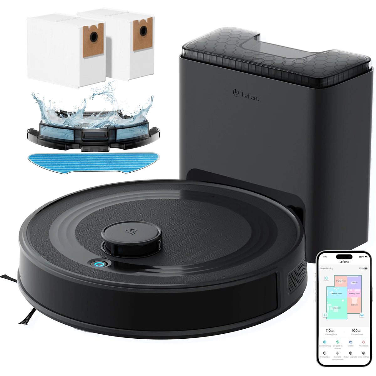 Robot Vacuum Cleaner – Smart, Wet & Dry, Self-Emptying, Laser Navigation, 6000Pa