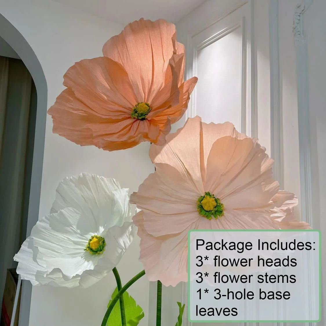 Large artificial flower set 185cm statement (wedding) decoration flowers for home events and styling: handmade