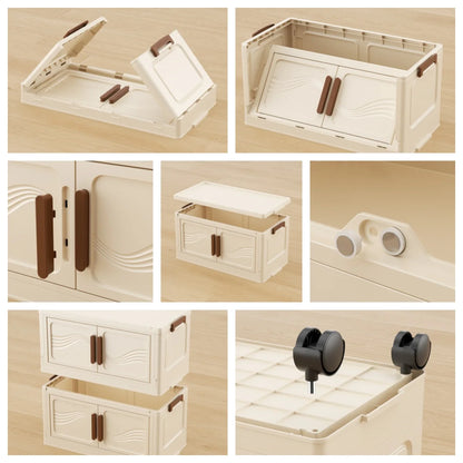 Storage Box – Foldable, Stackable, 4-Tier, Closed Door, Organiser