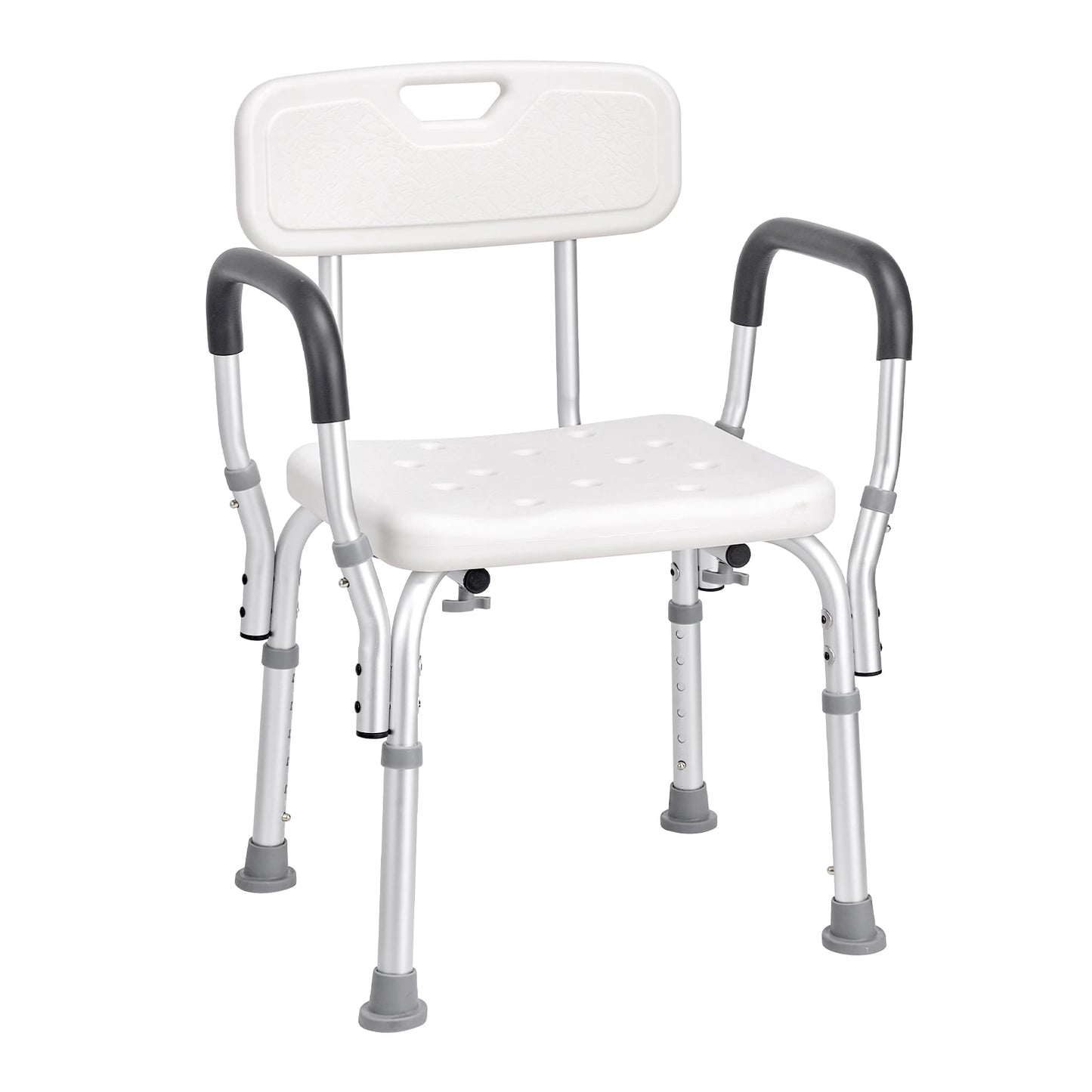 Height Adjustable Shower Chair with Back Support & Non-Slip Stability