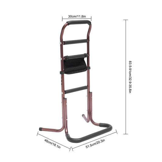 Adjustable standing support rail with non-slip handle for everyday assistance, Lightweight