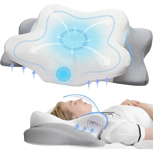 Ergonomic memory foam pillow with contour design and breathable washable cover: for everyday comfort
