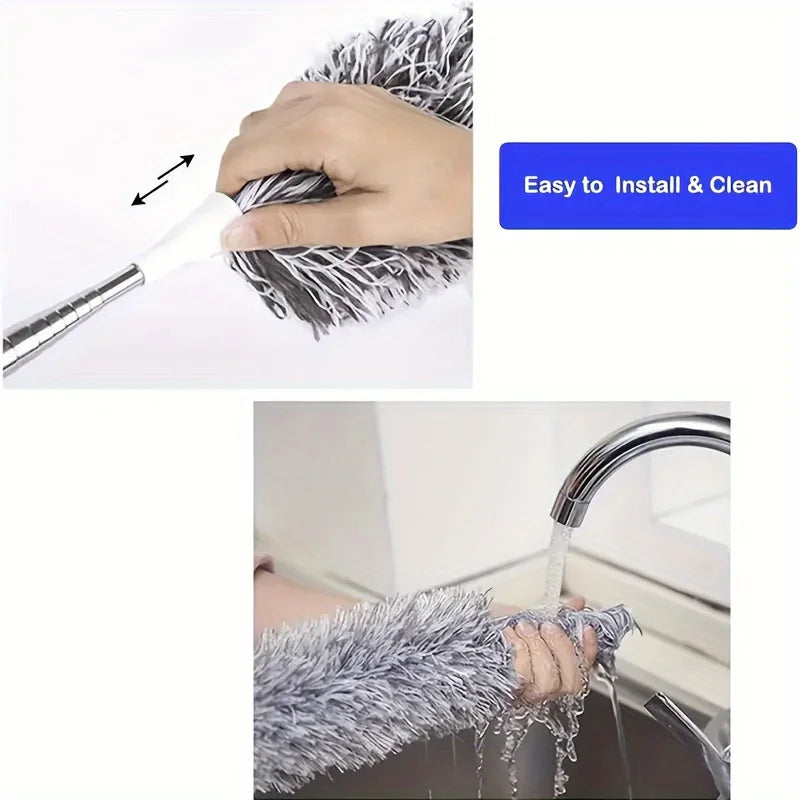 Microfiber Duster – Extendable, Flexible Head, For Hard-to-Reach Areas