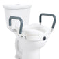 Raised Toilet Seat – Padded, Armrests, 5-in Twist-Lock Fit