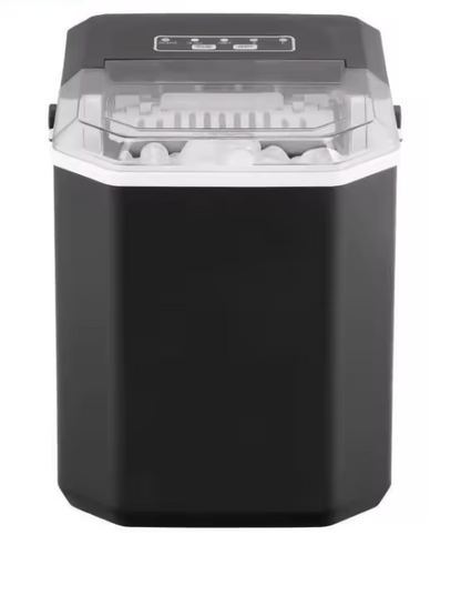 Portable countertop ice maker 26lb daily 9 cubes in 6 minutes fast ice machine: self cleaning, 2-sizes ice with basket and scoop