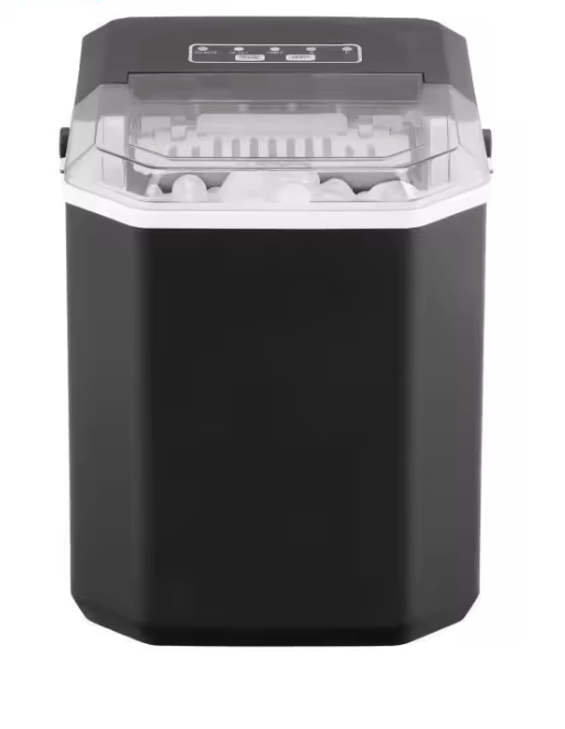 Portable countertop ice maker 26lb daily 9 cubes in 6 minutes fast ice machine: self cleaning, 2-sizes ice with basket and scoop
