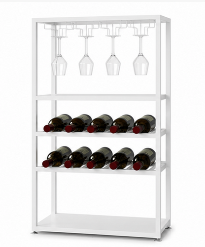 Wine storage display cabinet: a metal bar cabinet drinks rack freestanding alcohol display shelf for home bar black or white