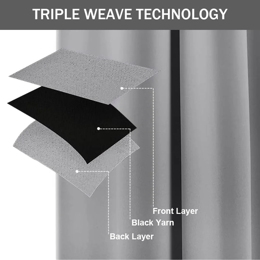 99% blackout curtains extra wide bedroom curtains thermal blockout curtains set 2 panels soft fabric AU - soft beige