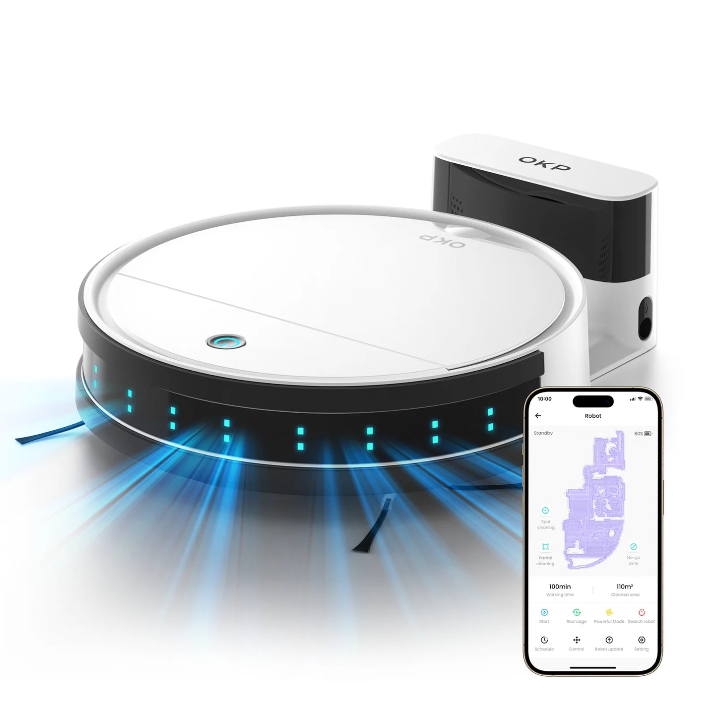 Super mini robot vacuum for pet hair, carpets & hard floors with self-charging