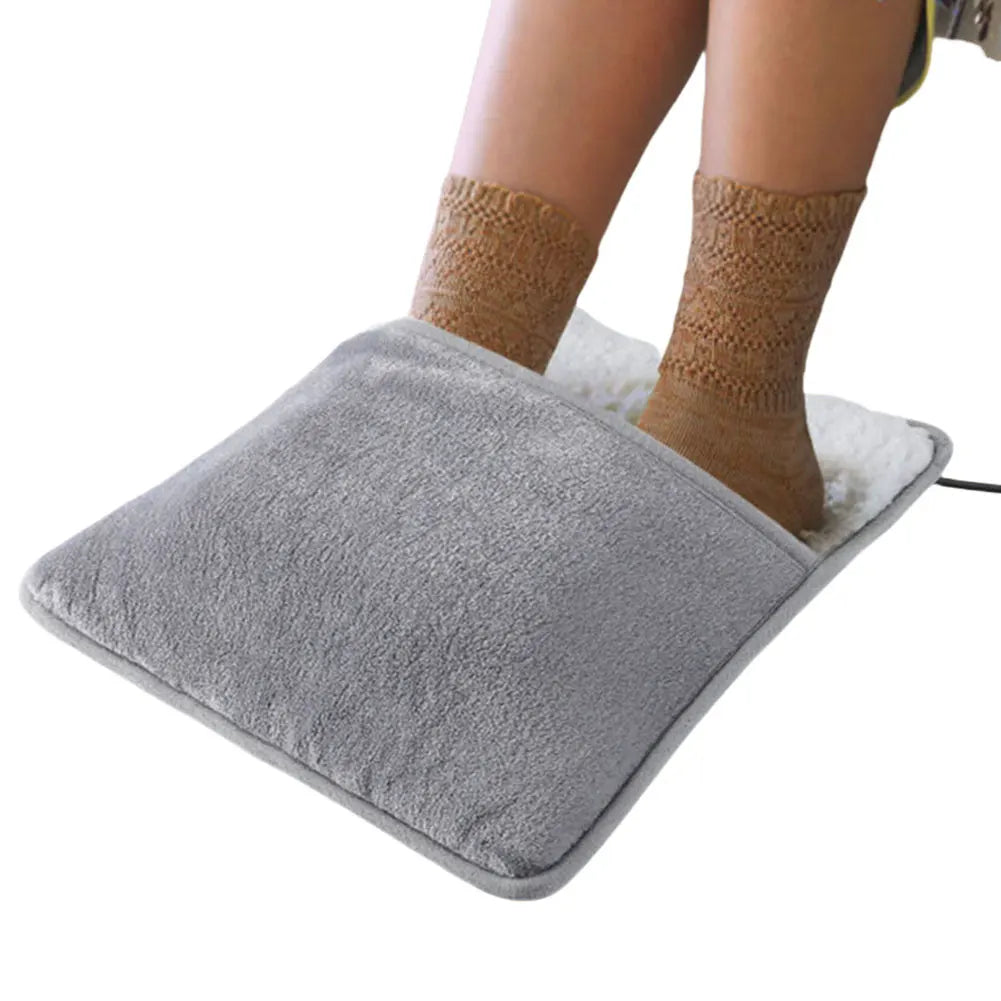 Foot Warmer – USB Heated, 10W, Plush Flannel, Grey