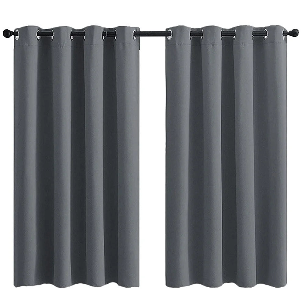 99% blackout curtains extra wide bedroom curtains thermal blockout curtains set 2 panels soft fabric AU - Grey