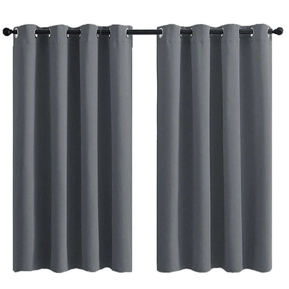 99% blackout curtains extra wide bedroom curtains thermal blockout curtains set 2 panels soft fabric AU - Grey