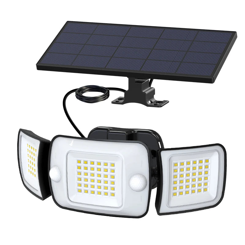 Outdoor Solar Security Light with Motion Sensors & Wide-Angle Illumination
