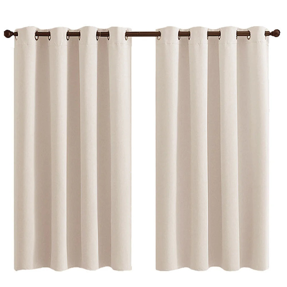 99% blackout curtains extra wide bedroom curtains thermal blockout curtains set 2 panels soft fabric AU - soft beige