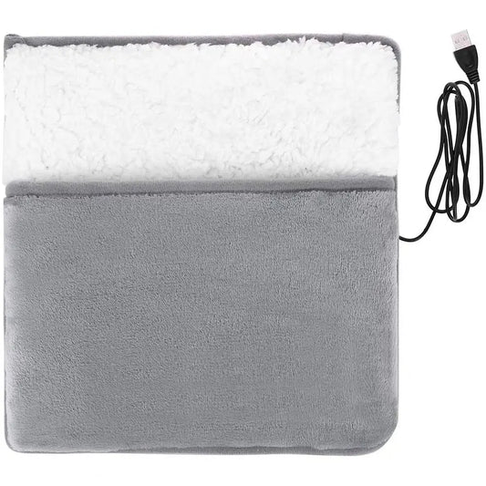 USB Heated Foot Warmer – Soft Plush Foot Heating Pad for Home & Office